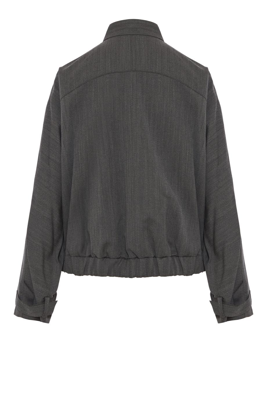 Scarf bomber wool jacket in ash melange