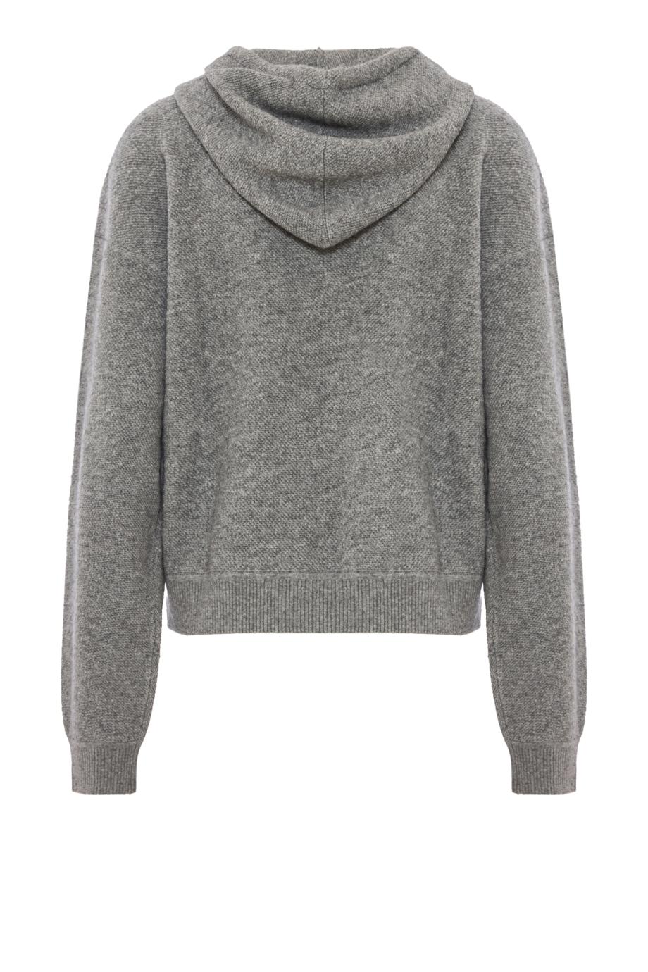 Lana wool-blend hoodie in mid grey marl