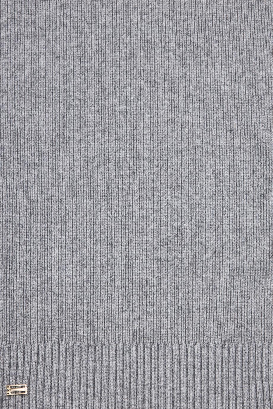 Wool-blend scarf in mid grey marl