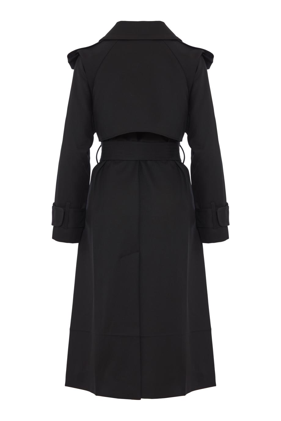 Philippa belted wool-blend trench coat in black
