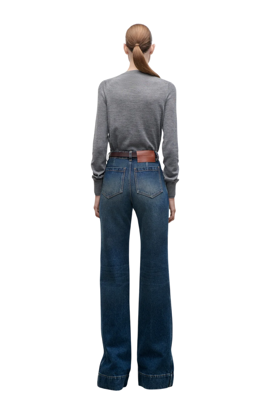 Austen merino wool-blend sweater in grey marl
