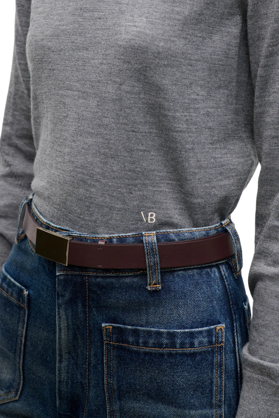 Austen merino wool-blend sweater in grey marl