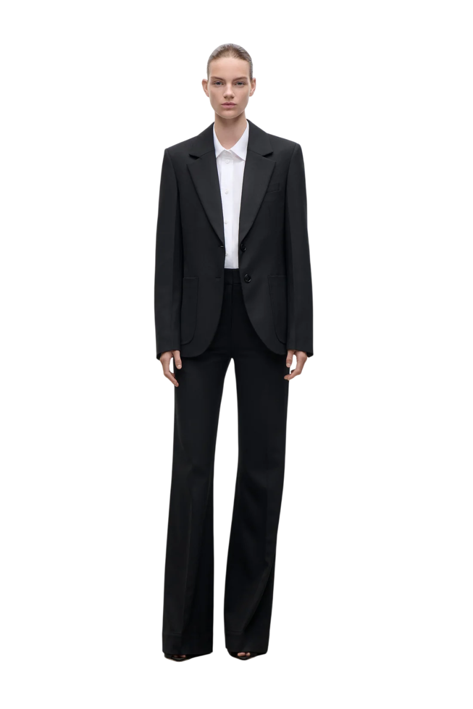 Katherine wool-blend blazer in black