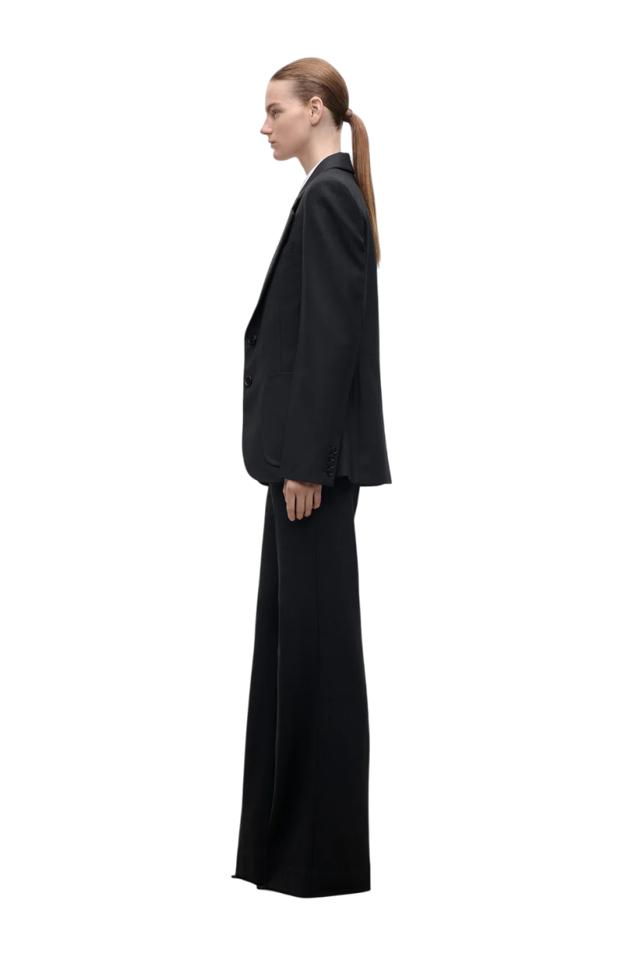 Katherine wool-blend blazer in black