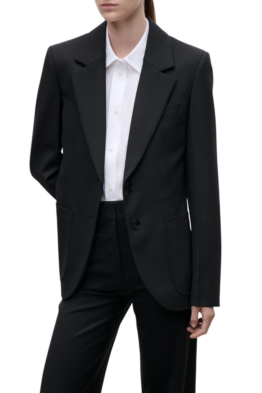 Katherine wool-blend blazer in black