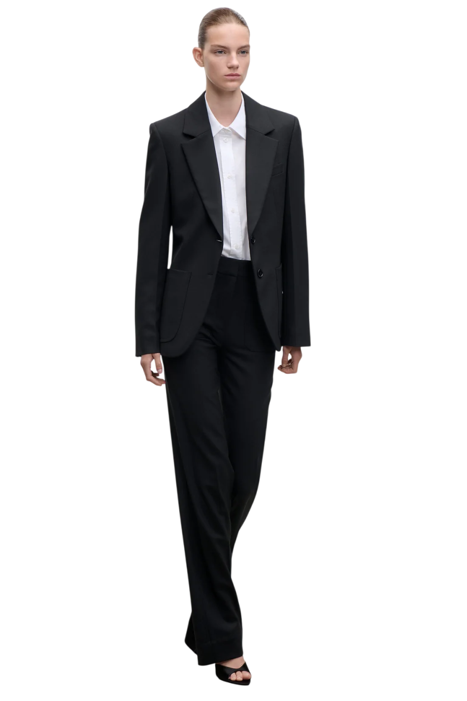 Katherine wool-blend blazer in black