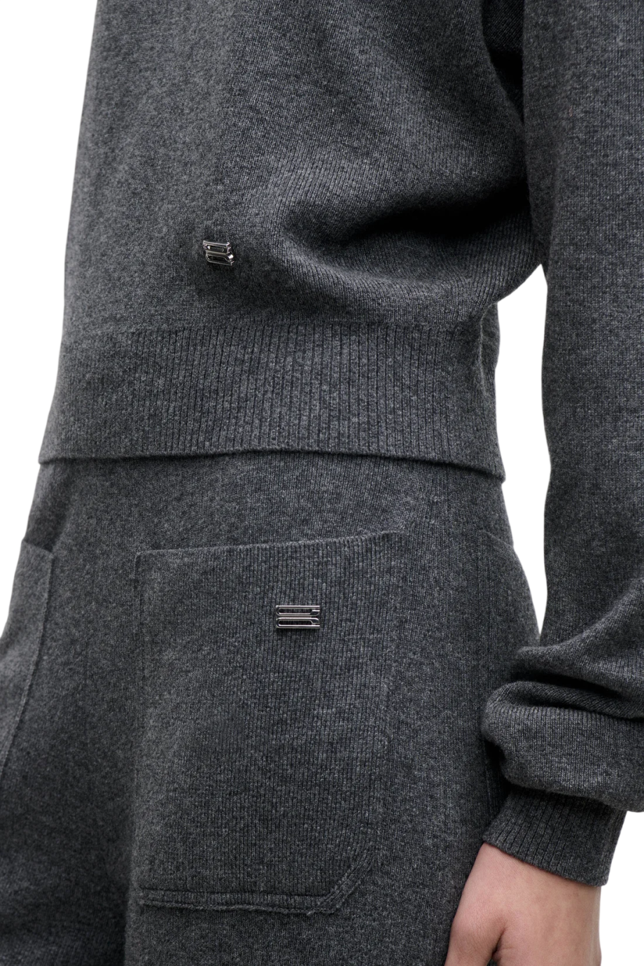 Luna wool-blend sweater in dark grey marl