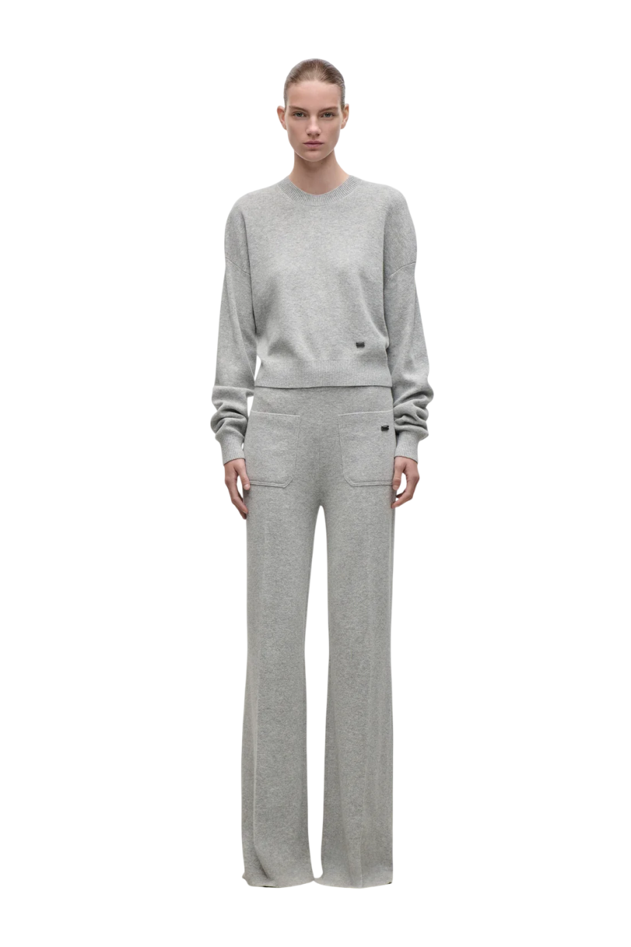 Luna wool-blend sweater in mid grey marl