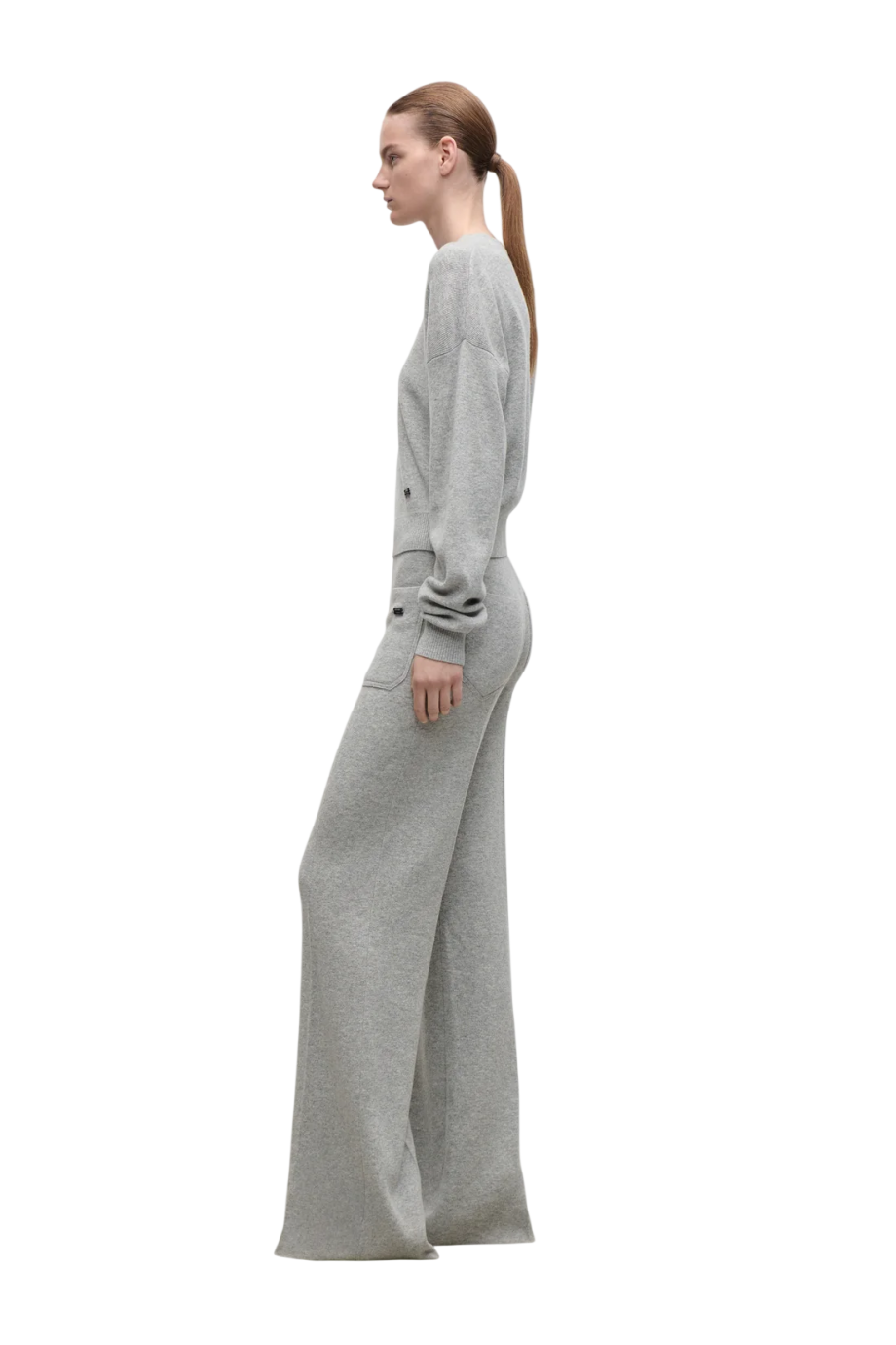 Luna wool-blend sweater in mid grey marl