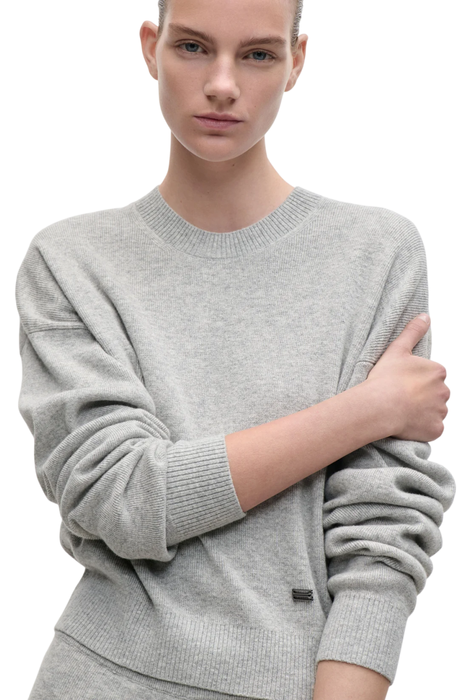 Luna wool-blend sweater in mid grey marl