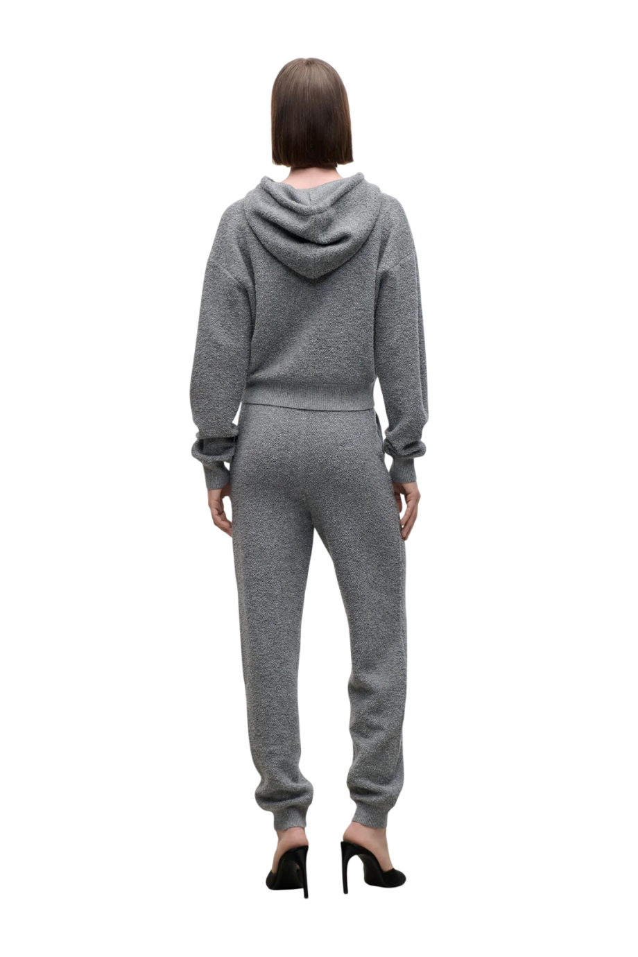 Lana wool-blend hoodie in mid grey marl