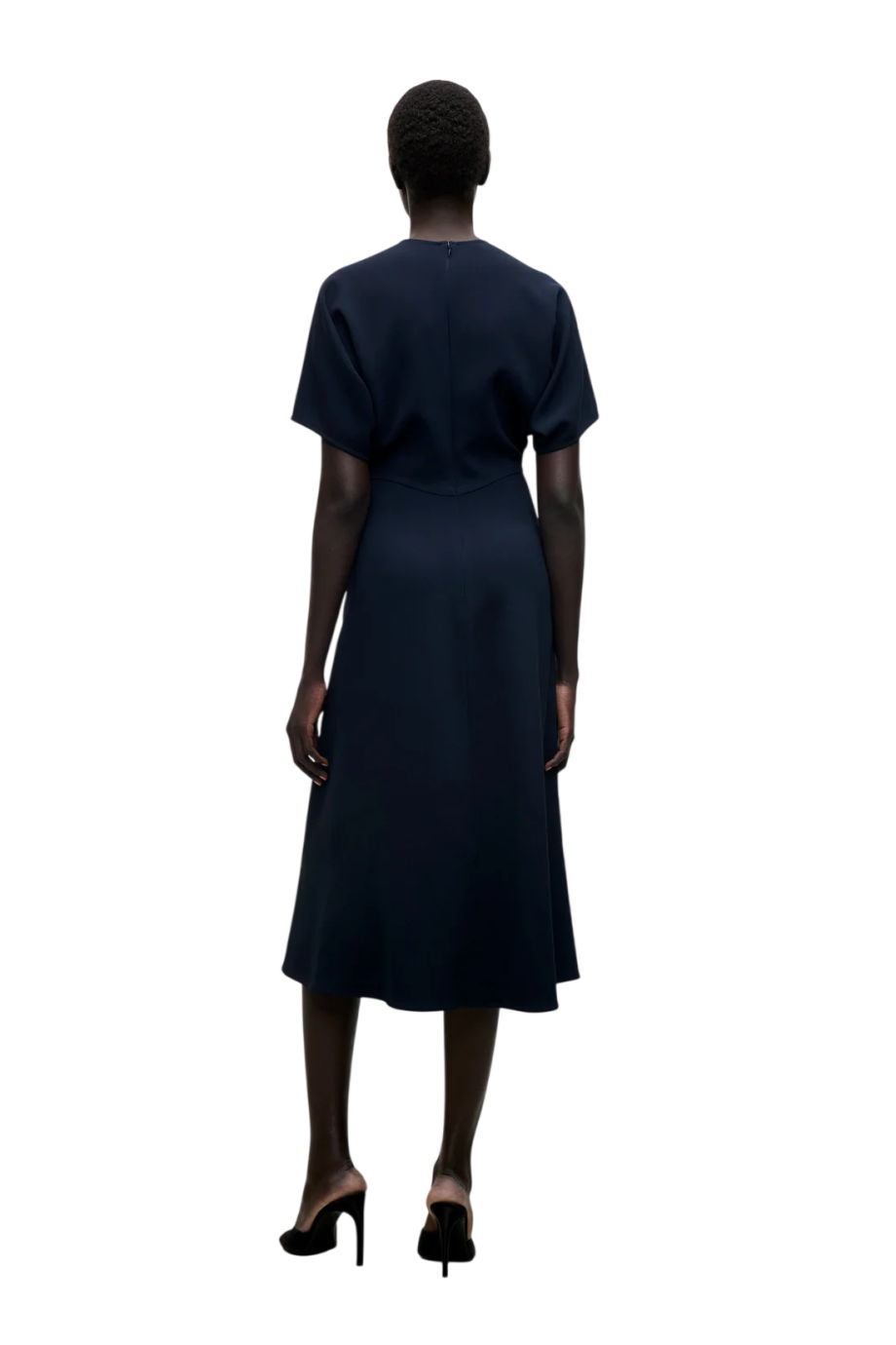 Eleanor crepe midi dress in ink
