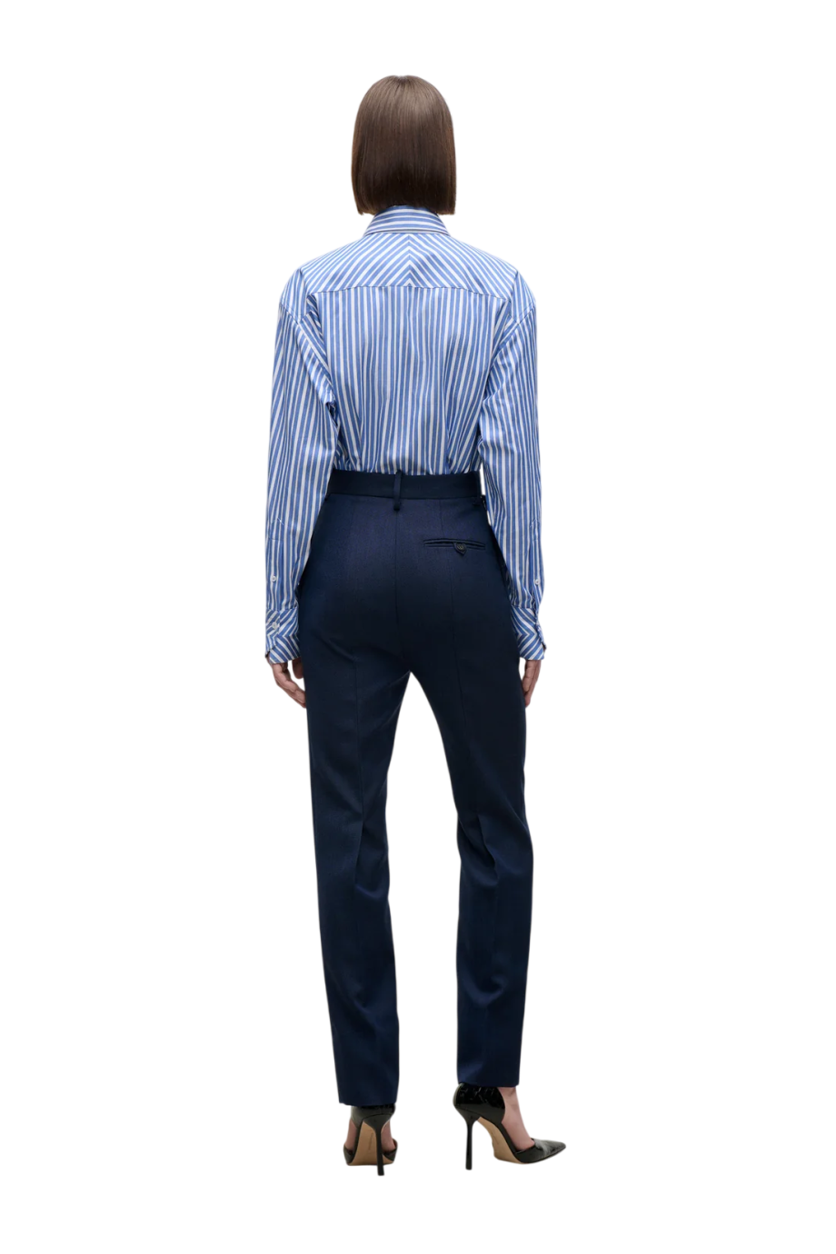 Pocket detail cotton shirt in blue