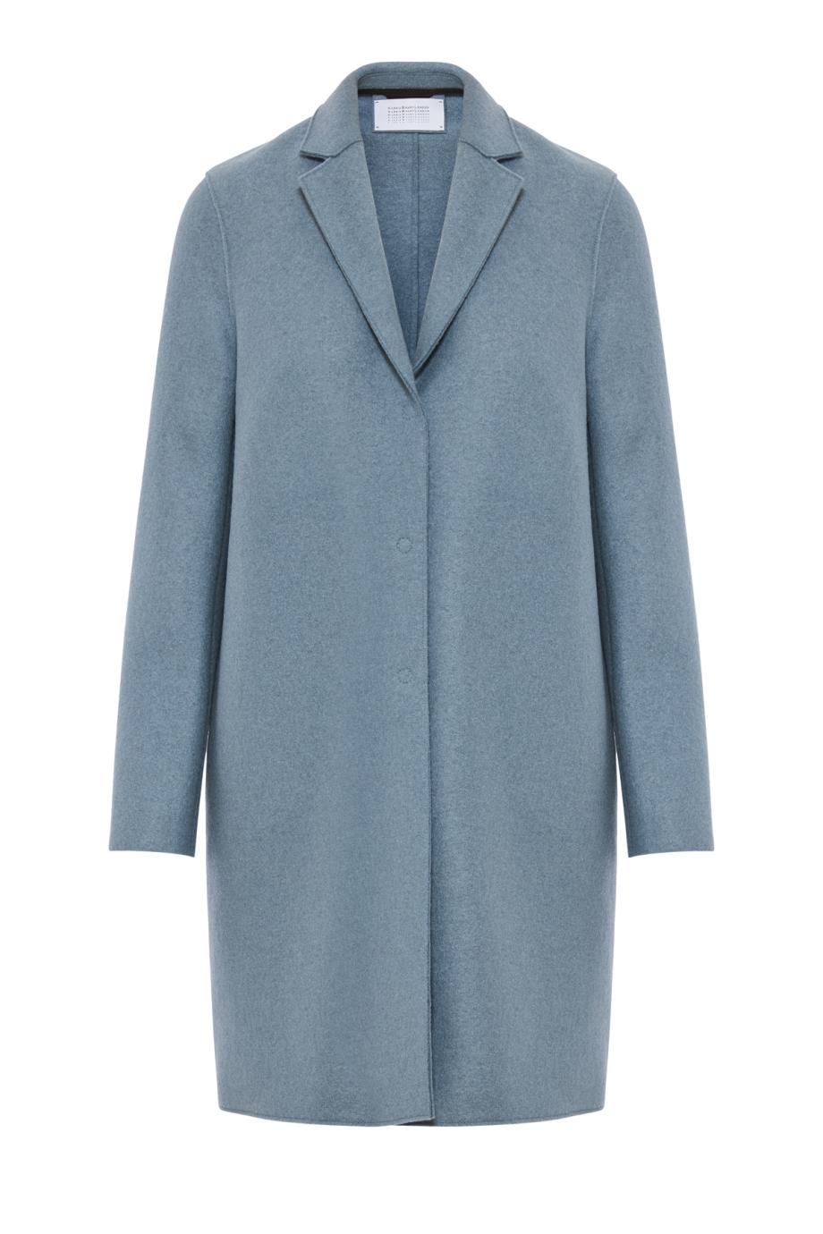 Cocoon pressed-wool coat in mineral grey