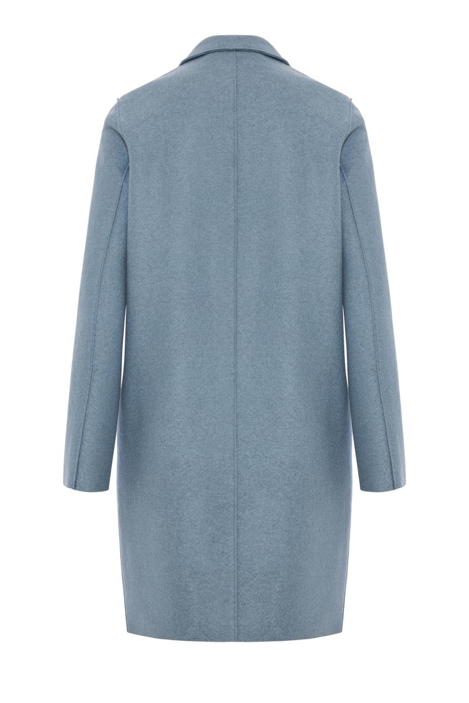 Cocoon pressed-wool coat in mineral grey