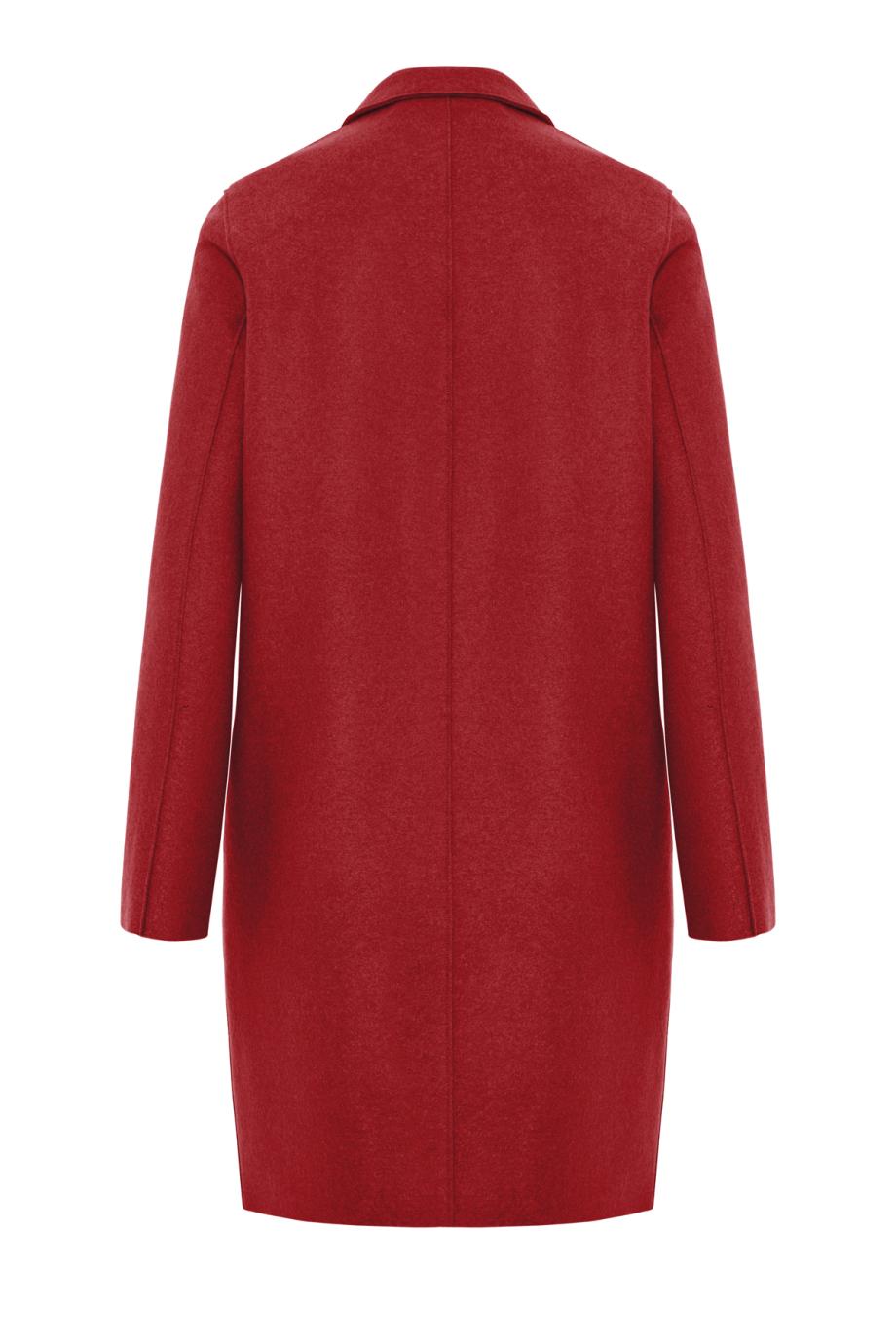 Cocoon pressed-wool coat in royal red