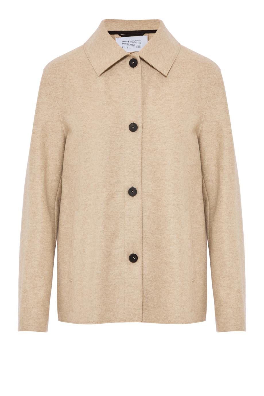 Chore cashmere flannel jacket in almond