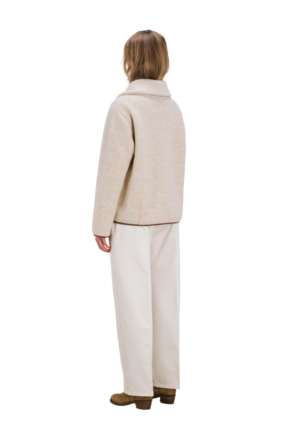 Liolie cashmere zip jacket in taupe