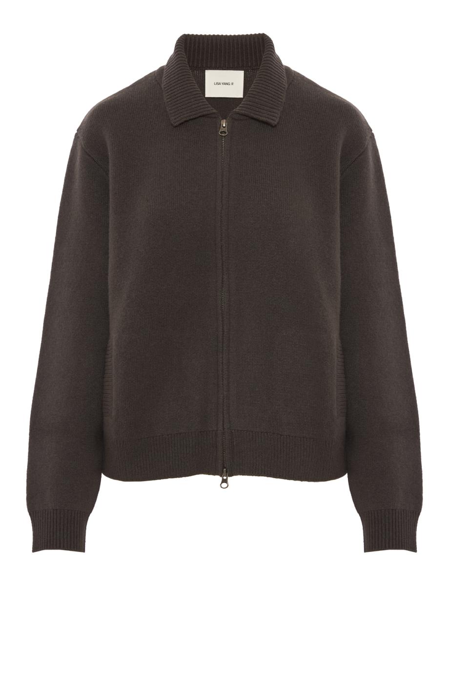 Aleya double-face cashmere cardigan in deep plum