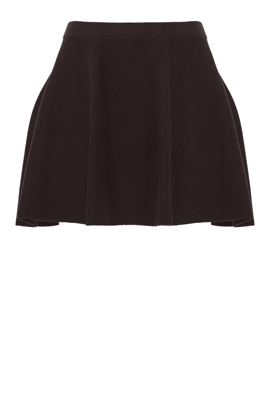 Wren double-face cashmere mini skirt in dark oak