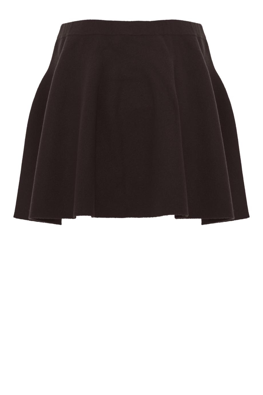 Wren double-face cashmere mini skirt in dark oak