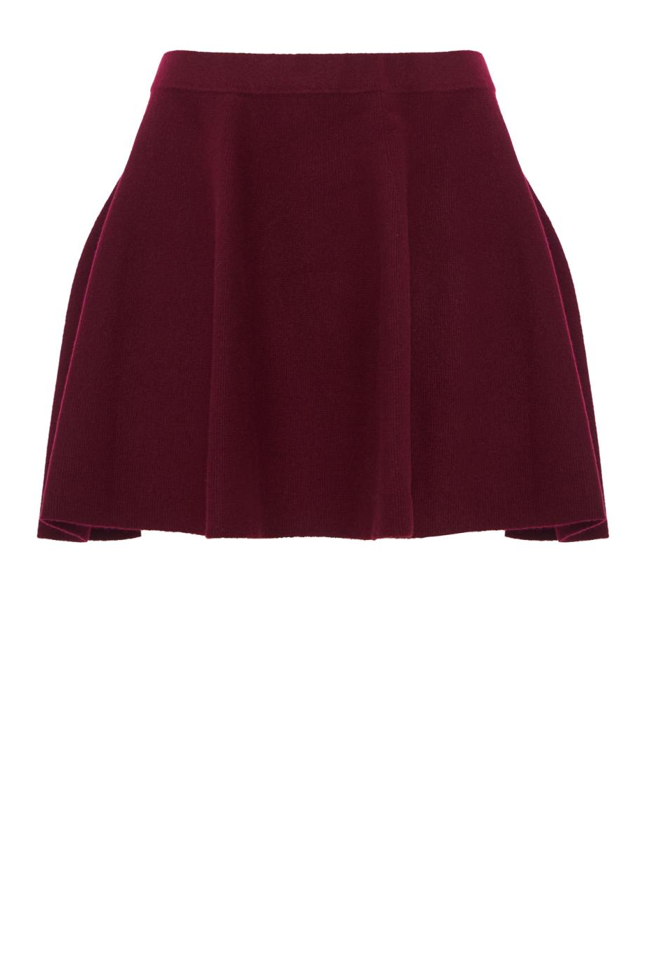 Wren double-face cashmere mini skirt in deep plum