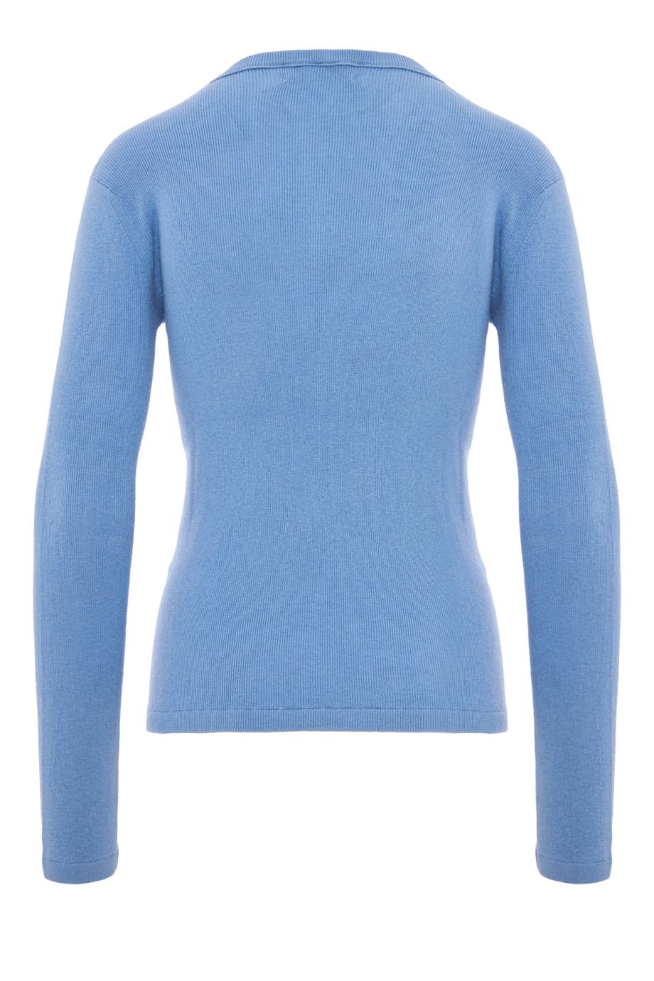 Vivian ribbed cotton and cashmere top in soft sky