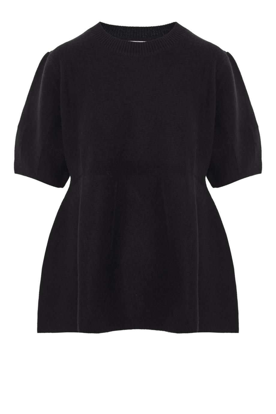 Mella draped cashmere top in black