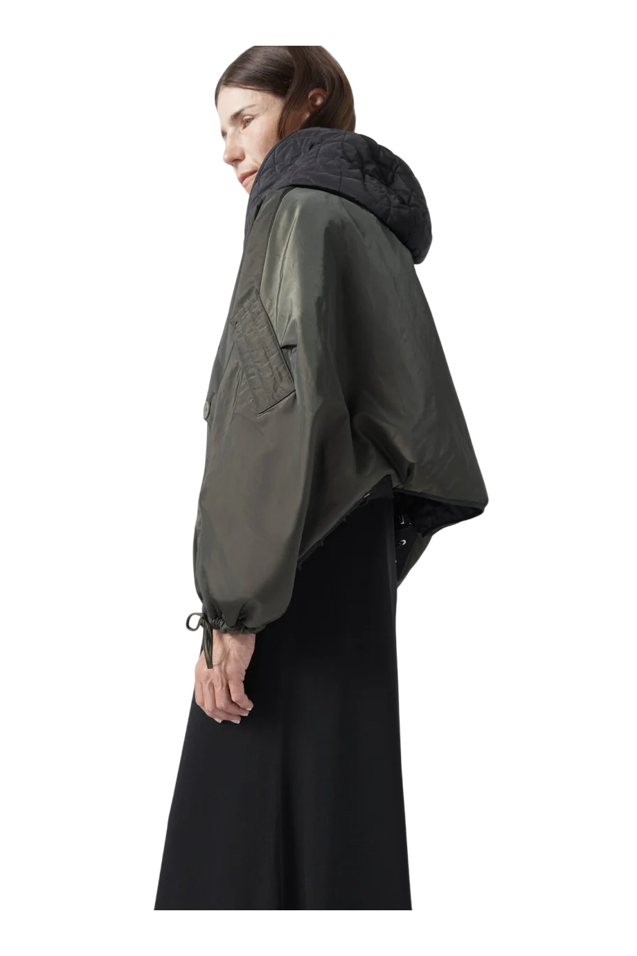 Parachute reversible quilted bomber jacket in black