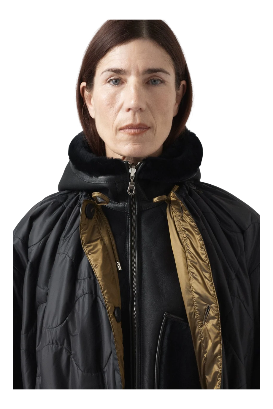 Parachute reversible quilted parka in antique gold