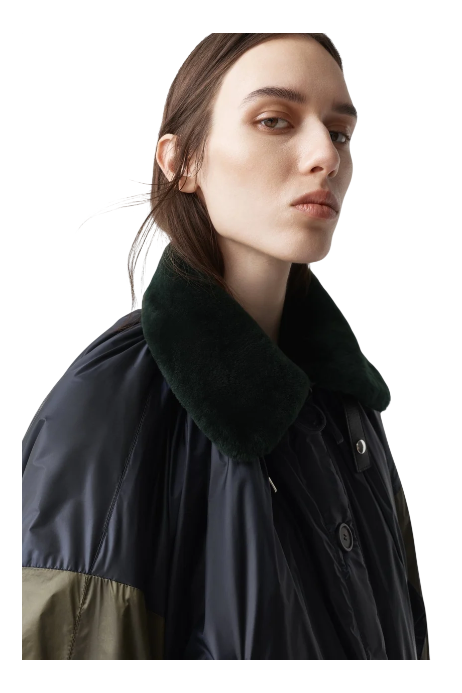 Shearling collar in midnight