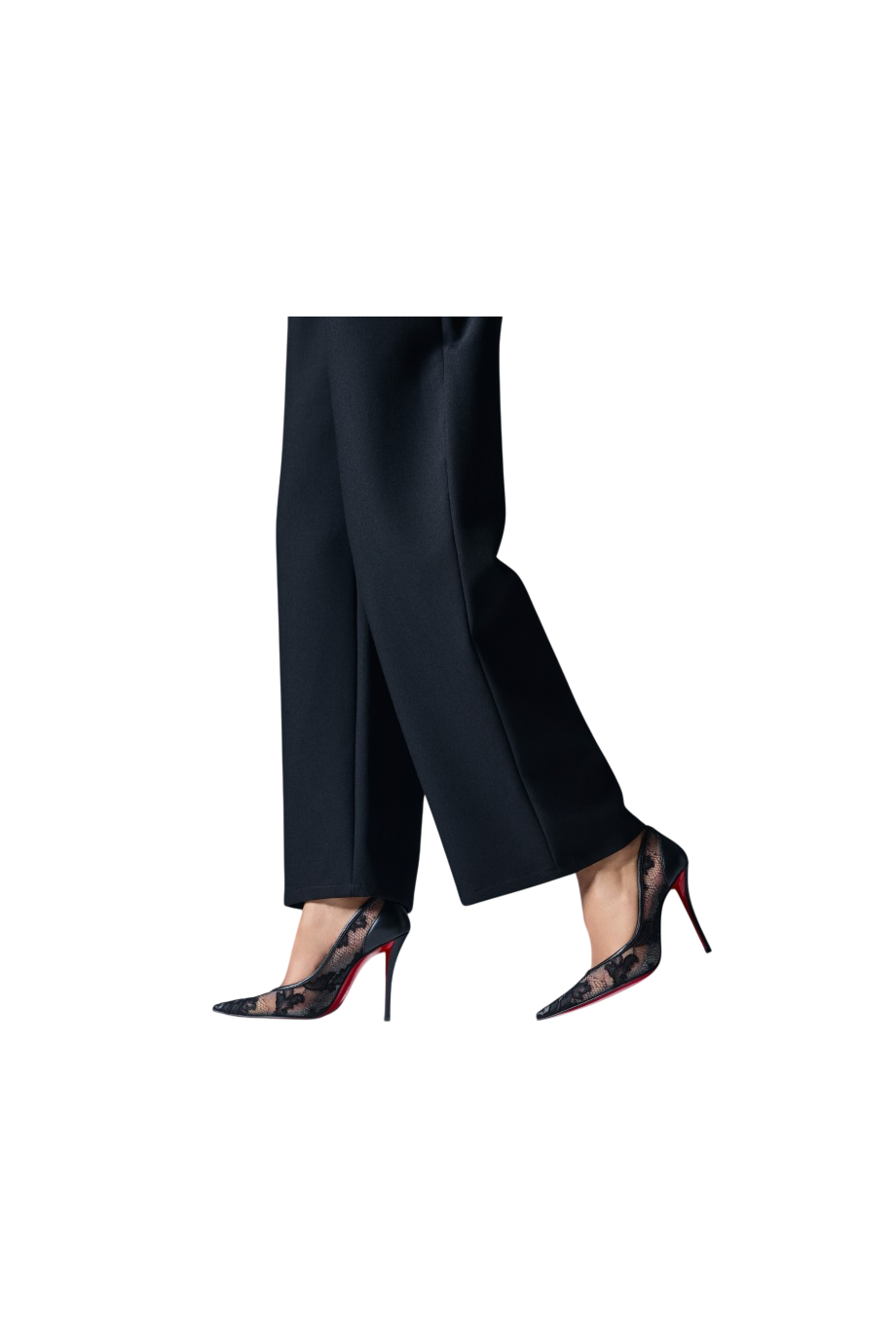 Miss Z 100 lace and leather pumps in black