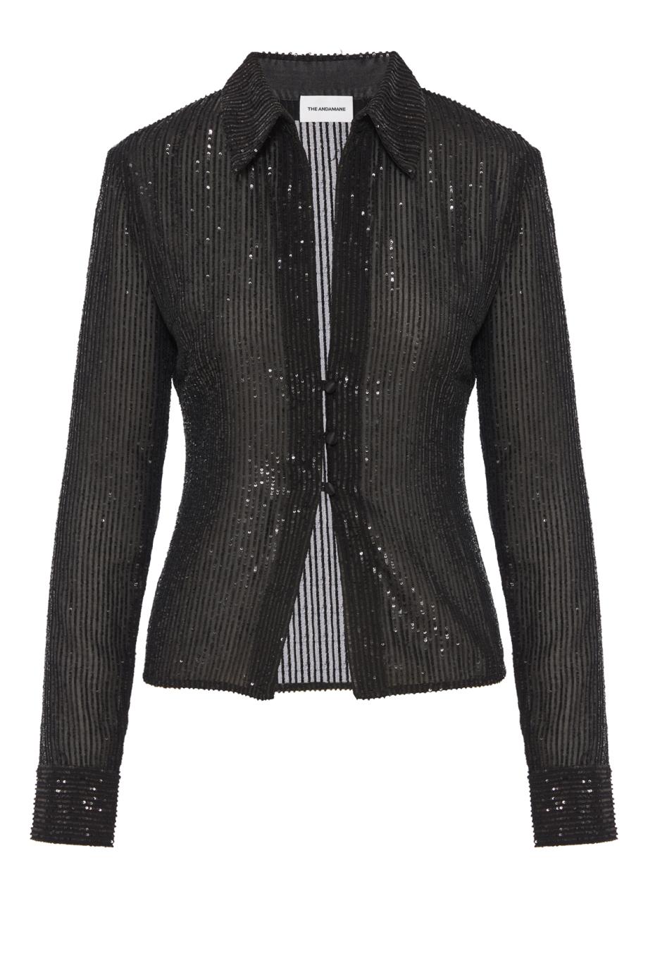 Morgan slim-fit shirt in black