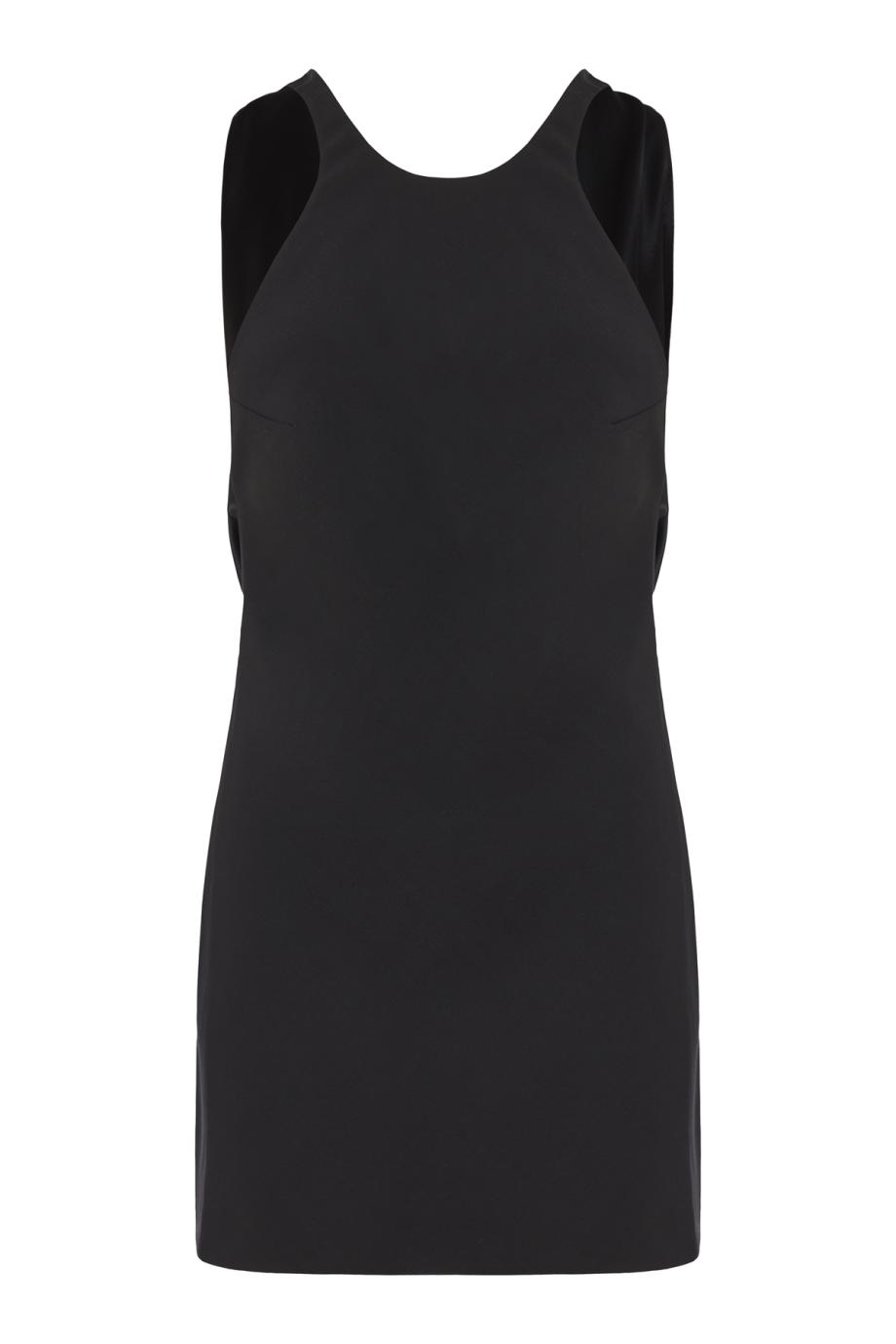 Carmen open-back wool-blend mini dress in black