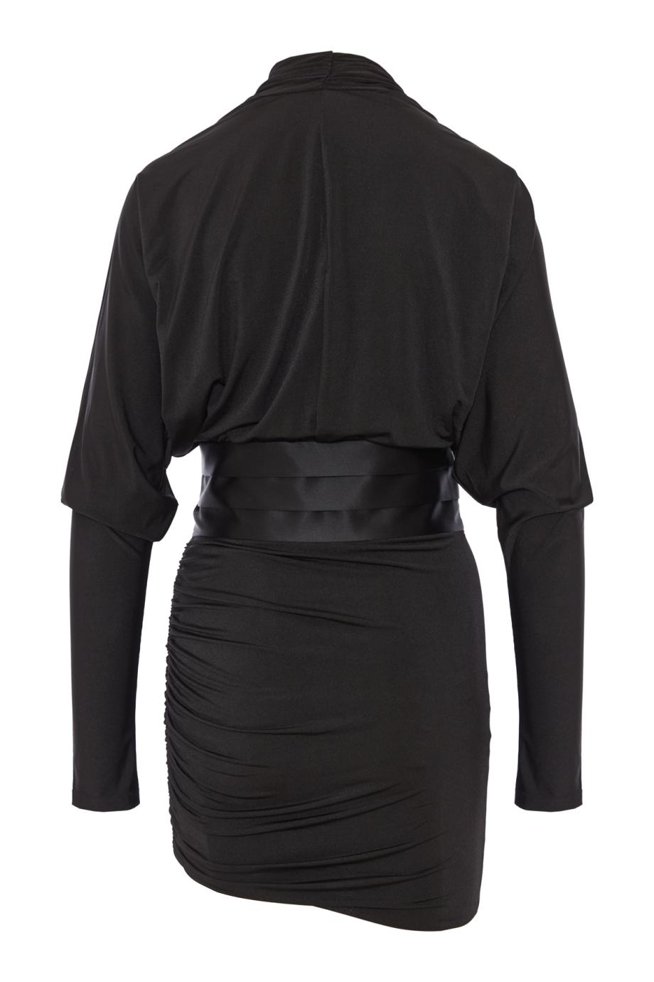 Victoria jersey mini dress in black