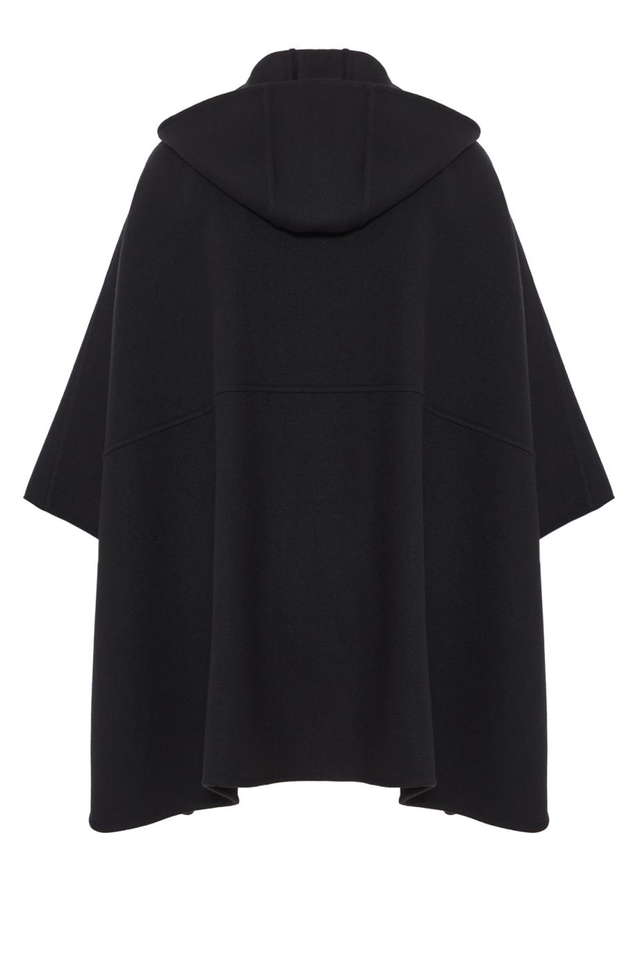 Zip-front B-Jersey wool and cashmere cape in black
