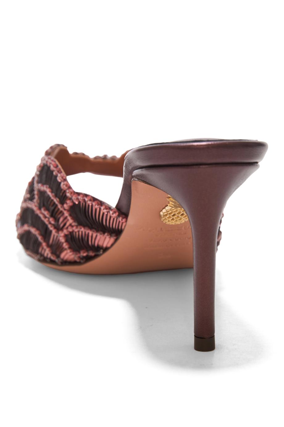 Ce Soir 75 sequin-embellished leather mules in melanzana