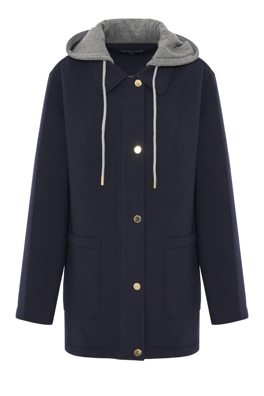 Finn hooded cotton-blend jacket in navy