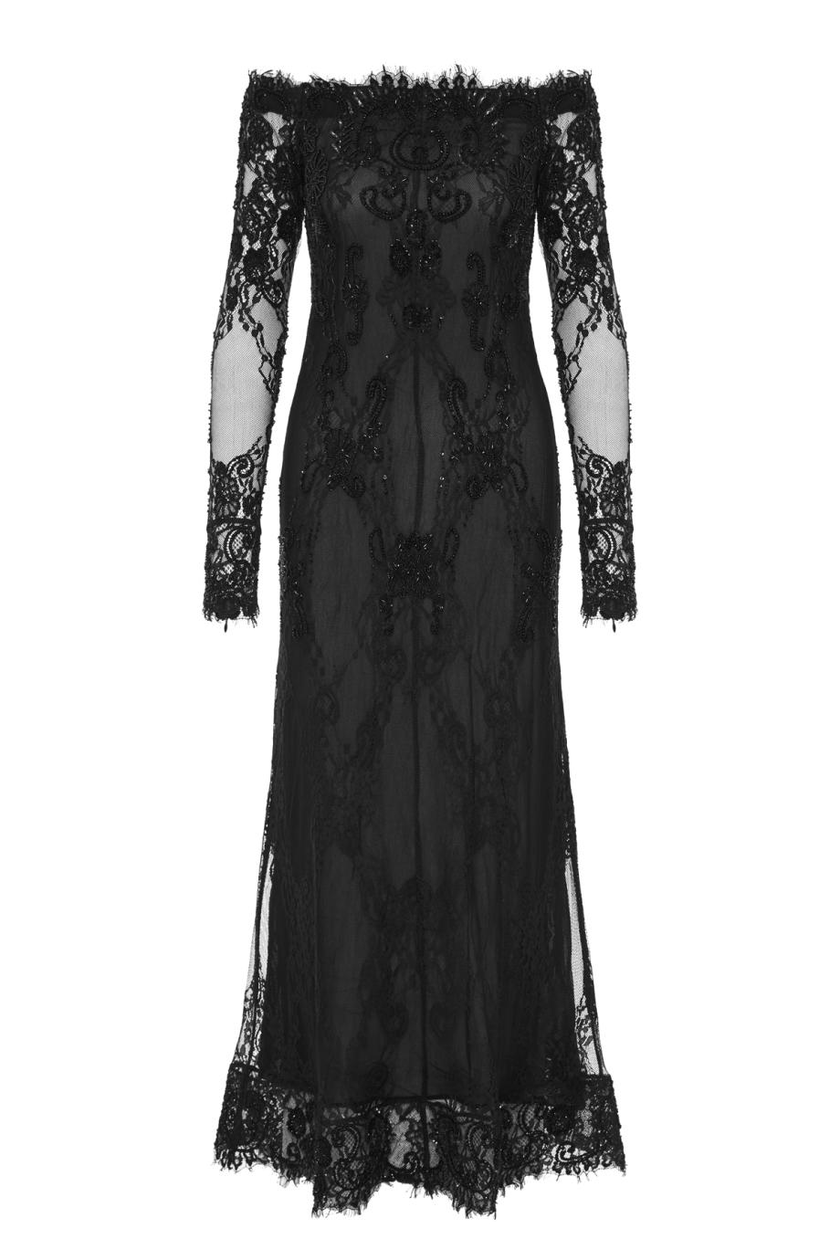 ΦΟΡΕΜΑ OFF SHOULDER LACE EMBROIDERED LONG