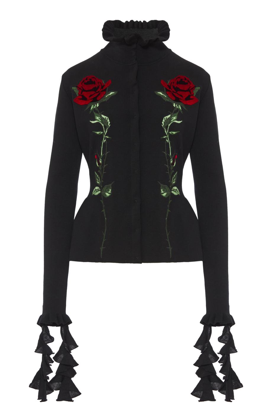 ΖΑΚΕΤΑ LS RUFFLE NECK ROSES