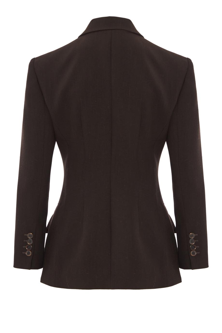 Double-breasted wool blazer in dark brown