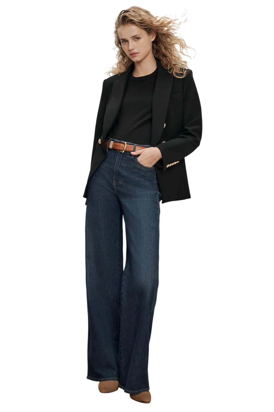 Miller Dickey crest-button blazer in black