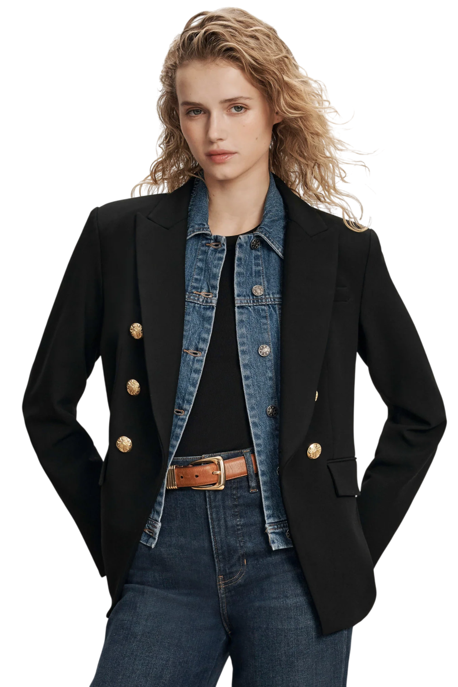 Miller Dickey crest-button blazer in black