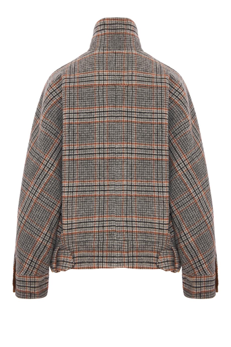 Celine wool-blend check aviator bomber jacket in grey