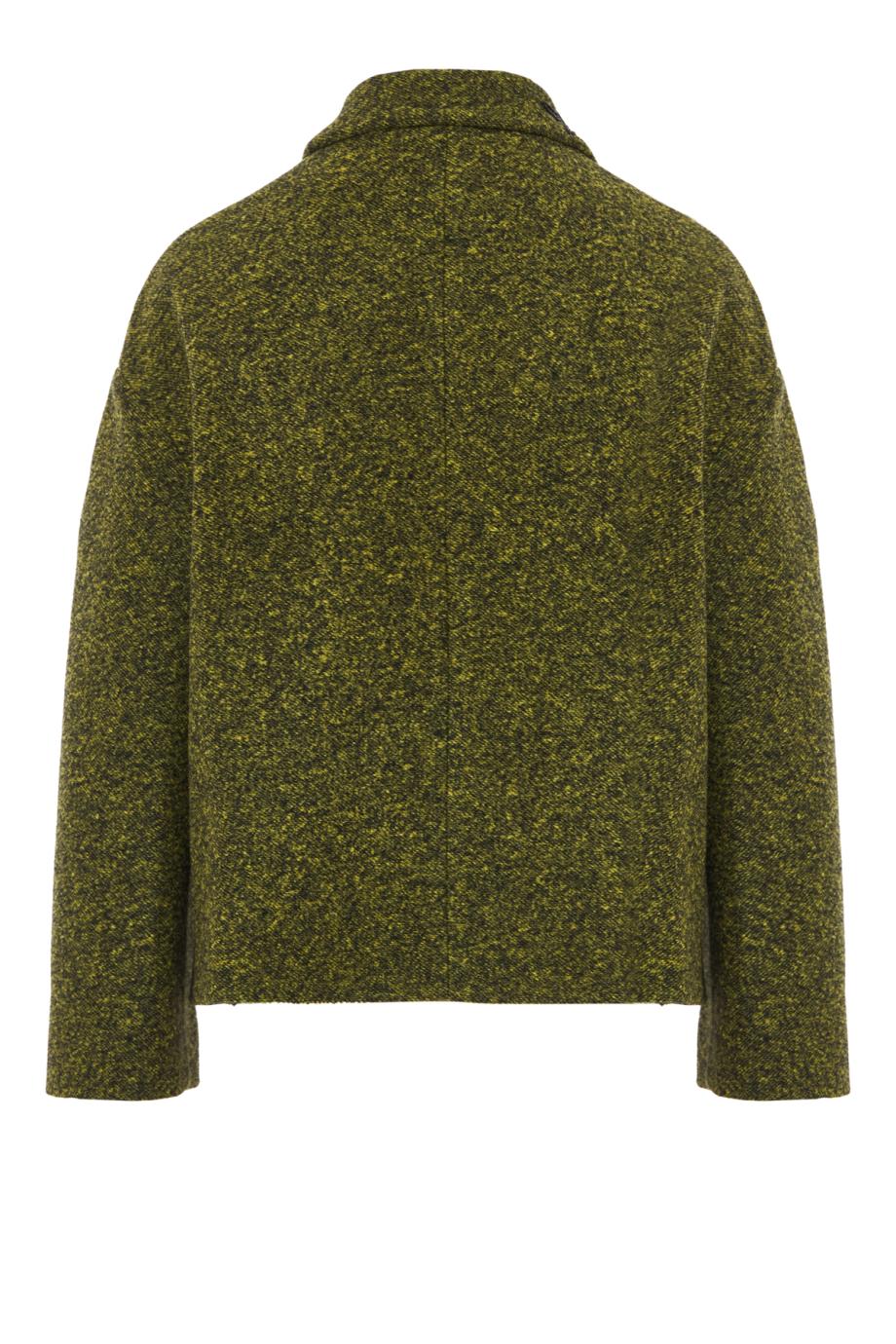 Embroidered Wool Cropped Jacket in green
