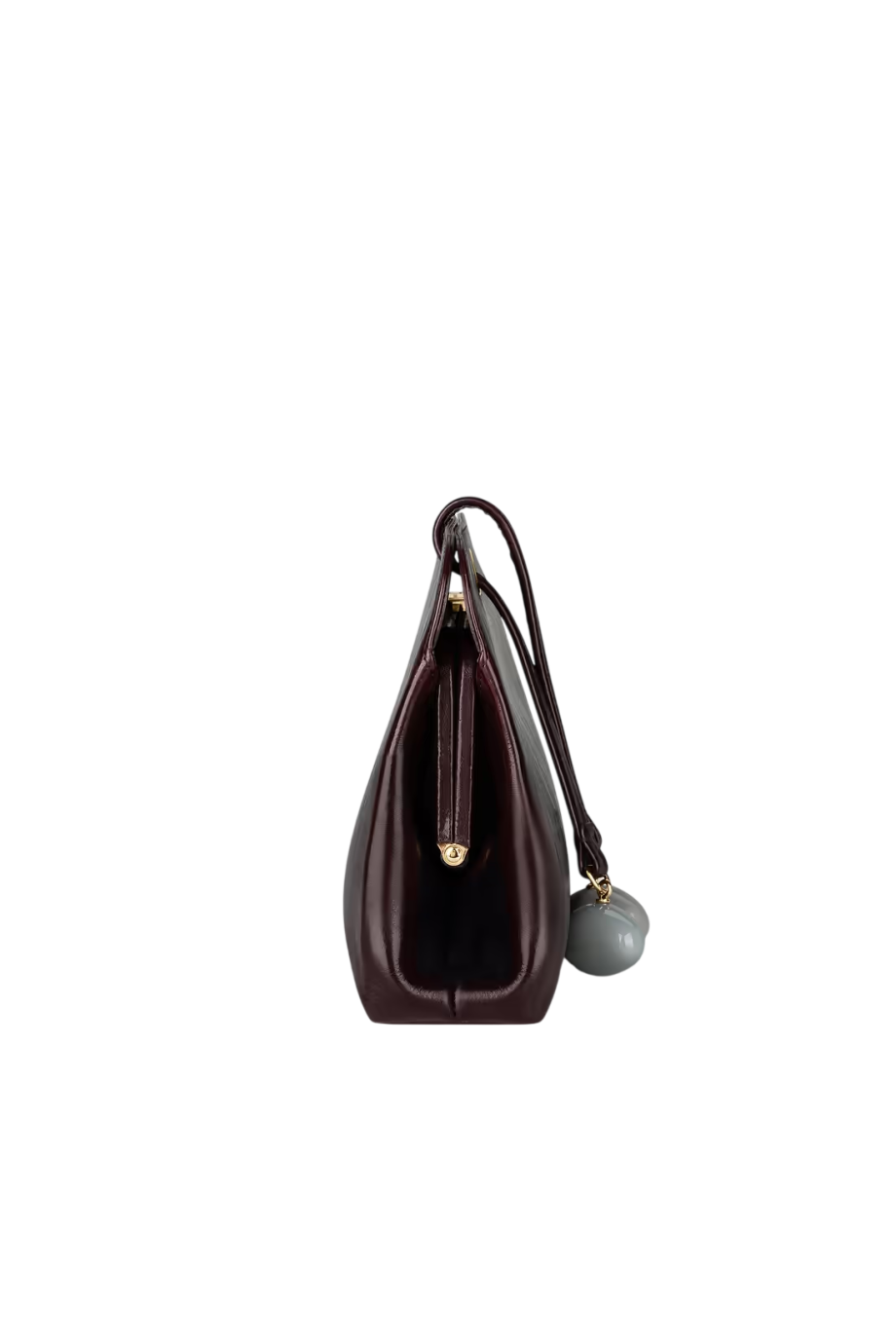 Kizette leather clutch bag in dark burgundy