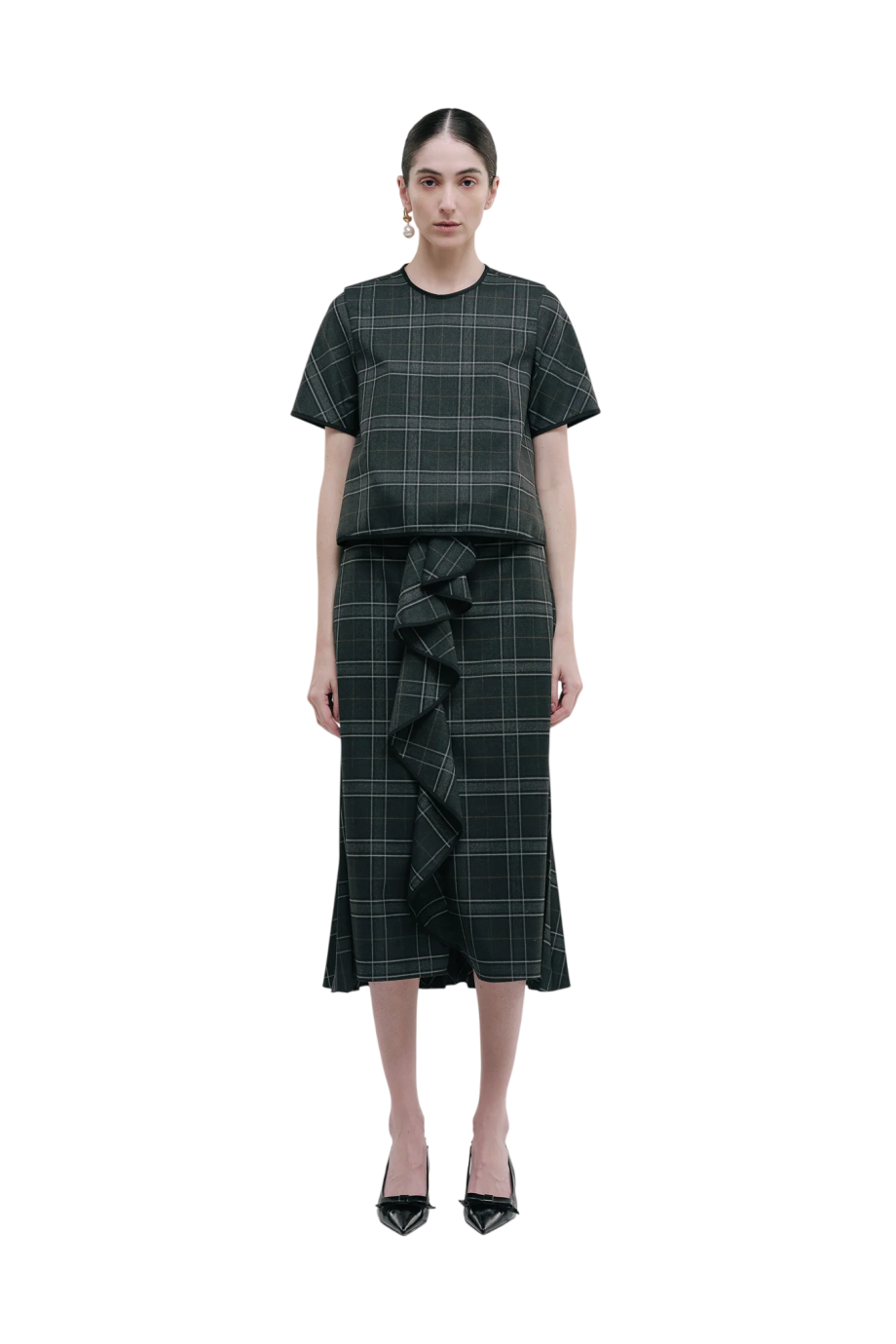 Hope crepe top in gunmetal