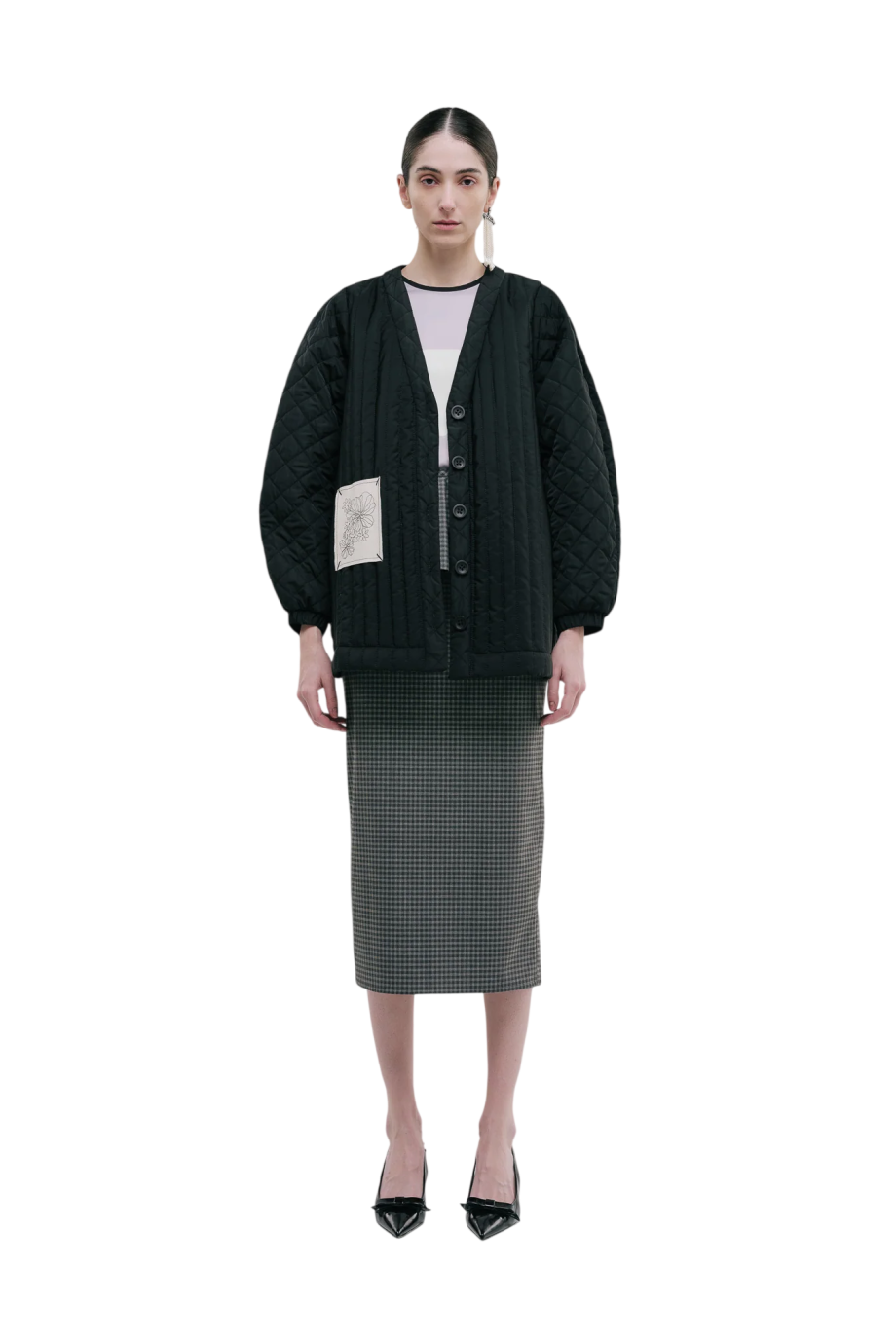 Sherida quilted jacket in black