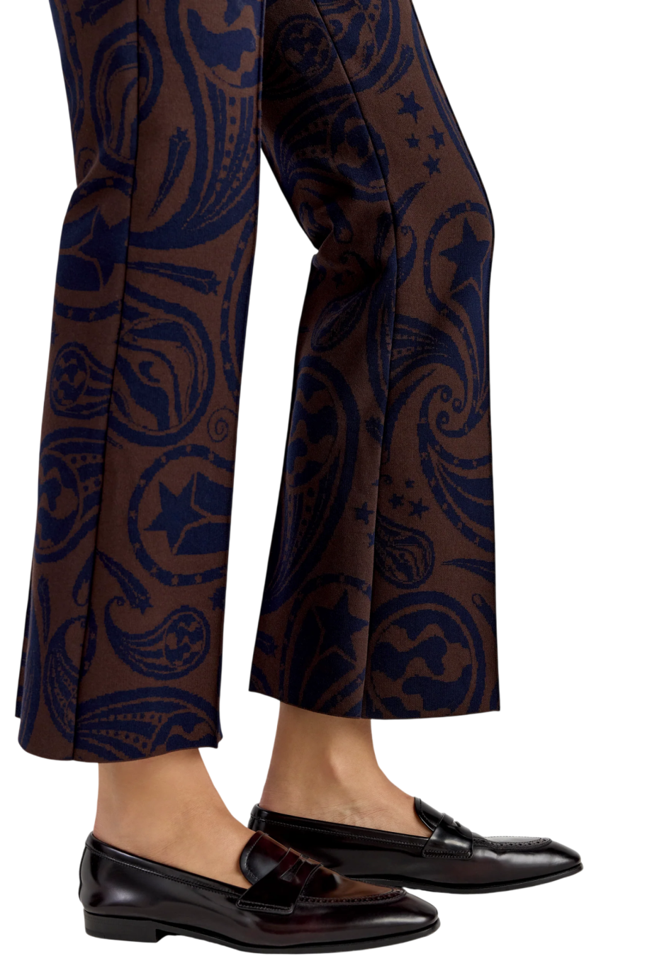 Kick jacquard cotton-blend pants in chocolate