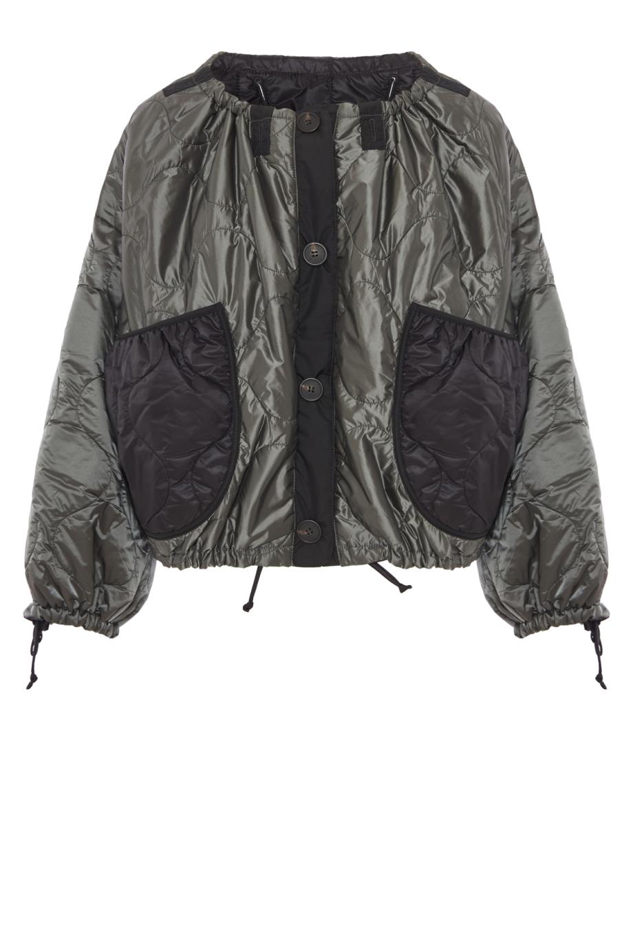 Parachute reversible quilted bomber jacket in black